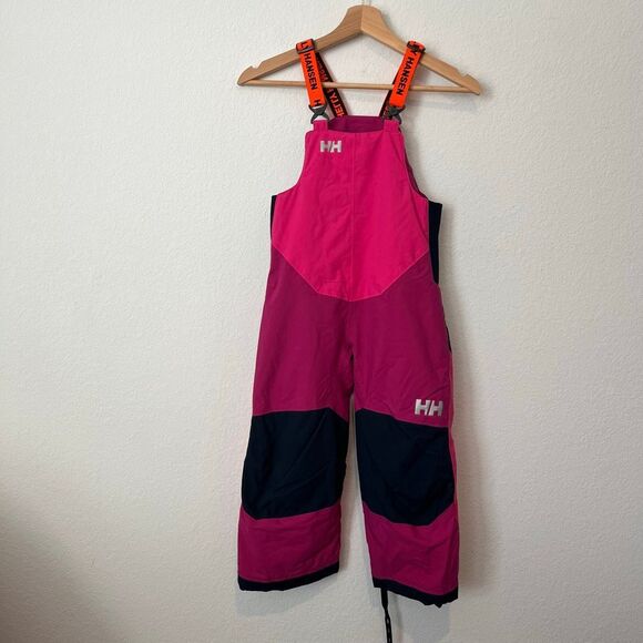 Helly Hansen Girls Festival Fuchsia Pink Insulator Rider 2 Ski Bib Youth 110/5 - Picture 1 of 5